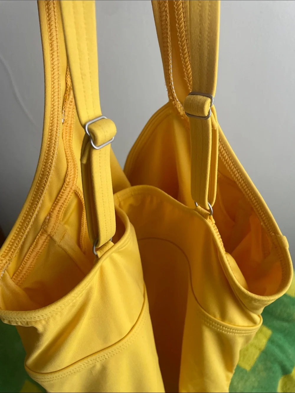 Lands' End Yellow Twist-Front Swim Top